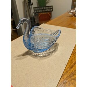 Vintage Opalescent Pale Blue Imperial Swan Nut Dish